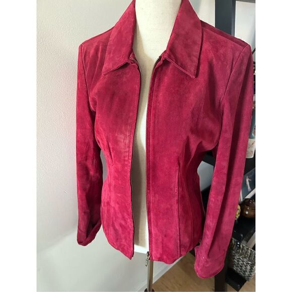 Coldwater creek red Swede jacket, size extra small - Picture 1 of 3